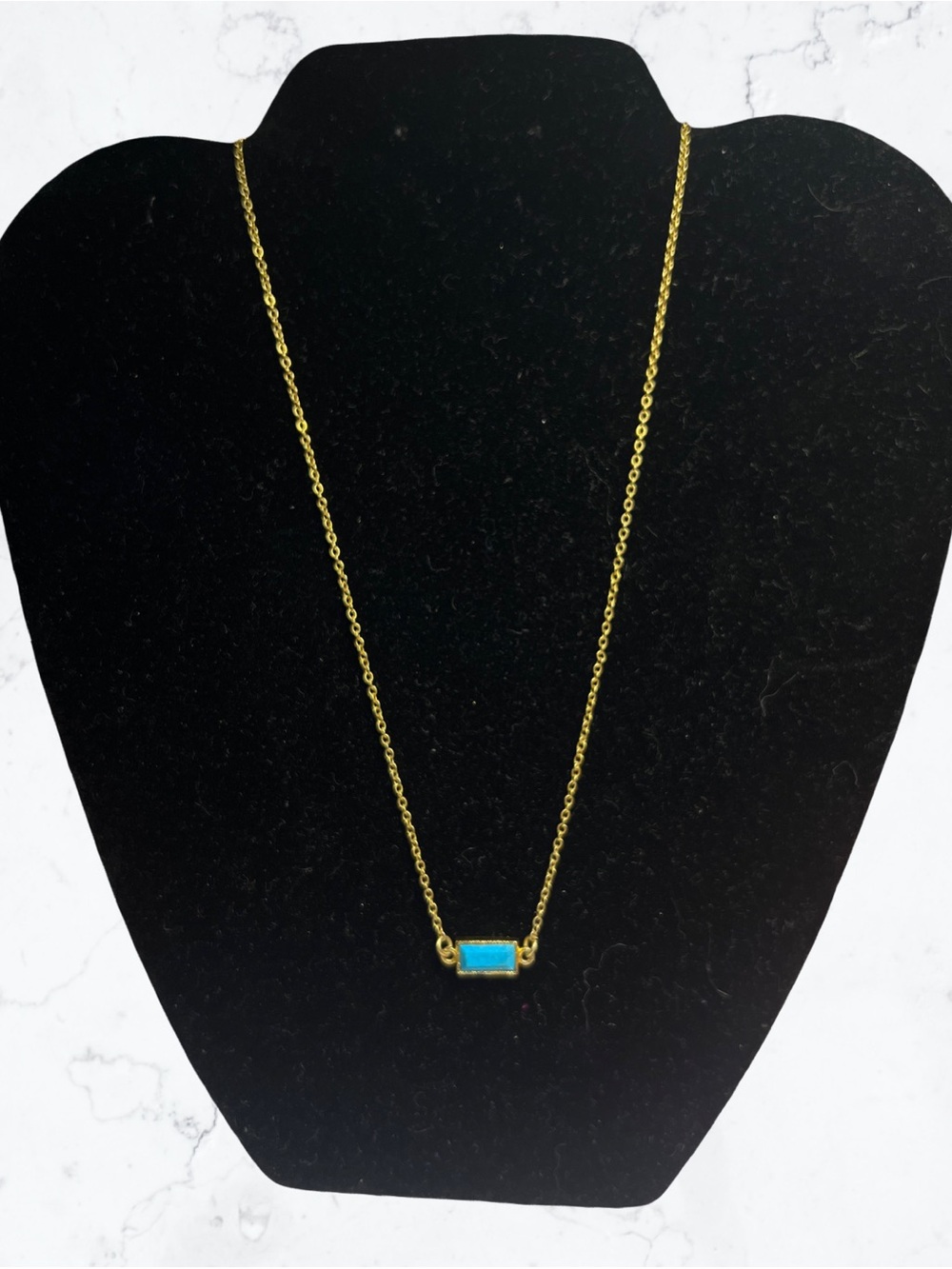 karen London 24K gold plated brass and mini turquoise pendant necklace
